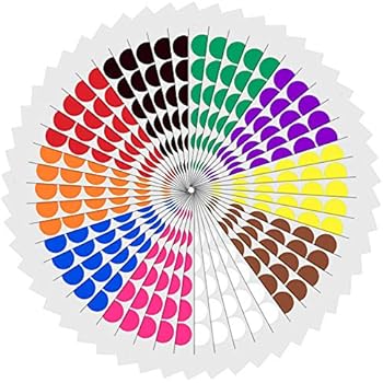 1 inch Round Color Coding Circle Dot Sticker Labels - 10 Assorted Colors, Pack of 1200