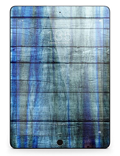Wood Pattern Design Skinz Premium Full-Body Cover Wrap Decal Skin Kit for the Apple iPad Air 2 (A1566/A1567) - Blue and Green Tye-Dyed Wood - Thumbnail 3