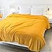 Bedsure Flannel Fleece Luxury Blanket Yellow Lightweight Cozy Plush Microfiber Solid Blanket 50x60 in