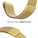 LoveBlue Compatible Pebble time 22mm Magnetic Milanese Loop Stainless Steel Band Replacement Accessories Compatible Pebble Time/Pebble Time Steel, Samsung Gear S3 Frontier//TicWatch Pro(Milanese-Gold)