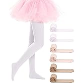 Century Star 6 Pairs Girls Ballet Tights -Soft Footed Convertible Dance Transition Toddler Tights