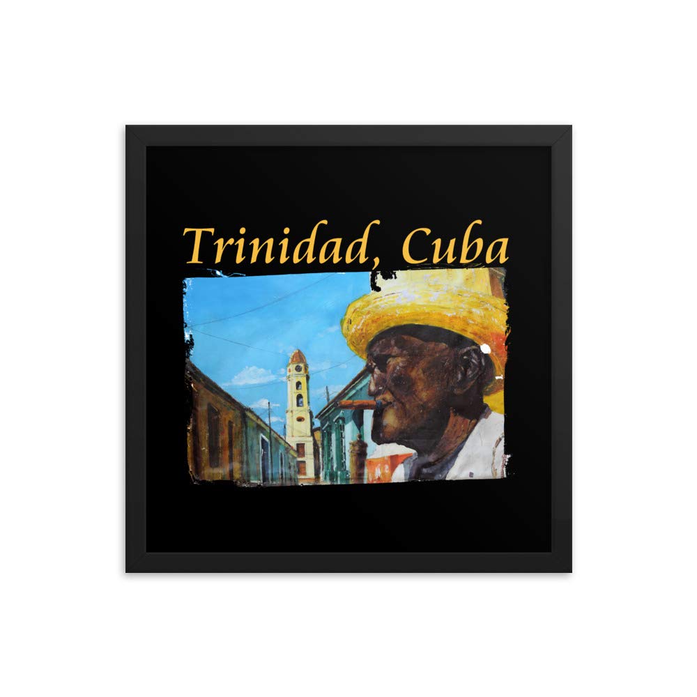 Cuba Trinidad Cuban Cigar Art Poster Print (Framed) 16x16"