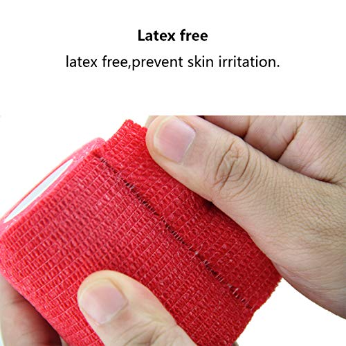 AUPCON Self Adhesive Bandage Vet Tape Cohesive Bandages Bulk Self Adherent Wrap Non-Woven for Pets Animals & Ankle Sprains & Swelling Supply, FDA Approved 4 Inches x 5 Yards