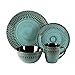 American Atelier 6588-16rb 16 Piece Delilah Round Dinnerware Set, Green