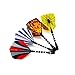 Vopa 17 Grams 12 Pack Soft Tip Dart Set with 4 Styles Dart Flights and 24 Plastic Soft Tip Points for Electronic Dartboard