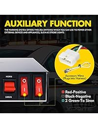 Xprite - Kit de altavoces de emergencia con micrófono de mano y interruptores de control de luz para coches de policía, 200 W, 8 tonos
