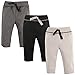 Hudson Baby Unisex Baby Cotton Pants and Leggings Black Gray, 0-3 Months