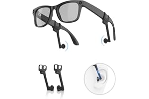 CLMTAS VoiceFocus Privacy Ear Tips for Audio & Calls Enhanced Bass & Clarity Compatible with Ray-Ban Meta Smart Glasses Wayfarer Skyler Headliner Display Oakley HSTN Reduce Sound Leakage, Noise Isolation