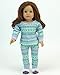 Sophia's 3 Piece Cotton Pattern Pajama Set with Long Sleeve Top, Fitted Pants and Socks for 18 Inch Dolls, Aqua/Purple