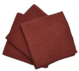Eurow Microfiber Waffle Weave Dish Cloth (3-Pack, Terracotta)