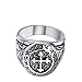 Sale! Men's 316l Stainless Steel Silver Black Celtic Medieval Cross Oval Classic Vintage Biker Ring Size 7 - 13 (10.5)
