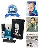 3 in 1 Beard Grooming Kit, Multi-liner Beard Shaping Tool, Beard Bib & Comb, Perfect Beard Shaper For Line-Up, No Hair Mess In Sink By Using Beard Apron For Shaving. Beautiful Men Beard Trimming Kit