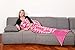 Kanguru Mermaid Tail Blanket for Adult, Super Soft Living Room Sleeping Blankets for All Seasons, Fun Gift for Women, Pink