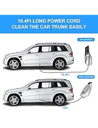 DEENKEE Aspirador portátil de alta potencia DC 12 V LED luz mojada y seca Auto Aspirador (plata)