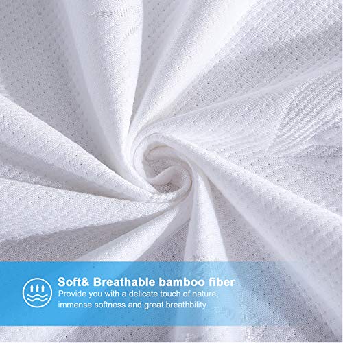DOWNCOOL Waterproof Mattress Protector Cover,Ultra Soft Breathable Fitted Bamboo Mattress Protector, Anti-Wrinkle,Hypoallergenic&Vinyl Free (Queen) - Thumbnail 2
