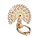 Dolloress Luxury Peacock Crystal Mobile Phone Holder Watch Shape Metal Finger Ring Stand Holder Phone Bracket (Pink)
