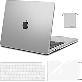 MOSISO Compatible with MacBook Air 13 inch Case 2026 2025 2024 2023 2022 M4 A3240 M3 A3113 M2 A2681,Plastic Hard Shell&Keyboard Cover&Screen Film&Pouch for MacBook Air 13.6 inch Case, Frost