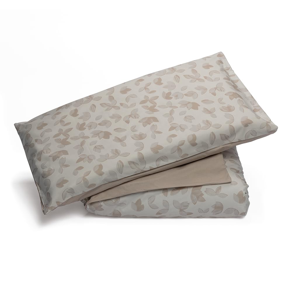 Foppapedretti Notte & Natura Single Bed Duvet Cover with Pillowcase; Sand Leaves 100% Cotton, Made in Italy