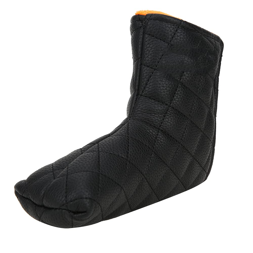 T Best Magnetic Golf Head Cover, Golf Putter Headcover Waterproof PU Leather L-Shaped Golf Club Accessory (Black)