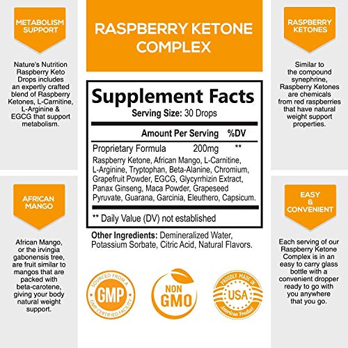 Keto Ketone Drops Extra Strength Raspberry Ketones Thermogenic Weight