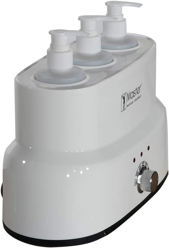 Master Massage Three Bottles Oil, Lotion, Cream Warmer Heater Salon Spa Body Therapy, White: Health & Personal Care
