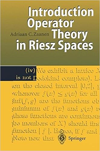 Introduction to Operator Theory in Riesz Spaces, by Adriaan C. Zaanen Introduction to Operator Theory in Riesz Spaces, by Adriaan C. Zaanen