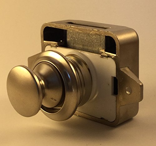 AMT Key Less Push Button Cabinet Latch for Rv/Motor Home Cupboard Caravan Lock for Cupboard Push Latch Lock (Pearl Nickel)