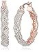 Amazon Collection Plated Bronze Diamond Accent Twisted Hoop Earrings