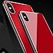 iPhone X Case, HONTECH Silicone Shockproof Tempered Glass Mirror Back Cover Bumper Shell for Apple iPhoneX 10,Red