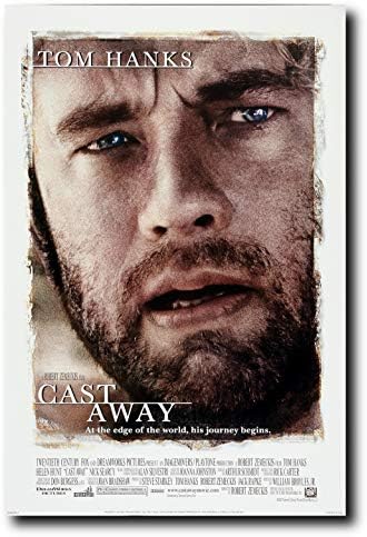 Mile High Media Cast Away Movie Poster 24x36 Inch Wall Art Portrait Print - Tom Hanks