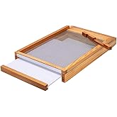 BeeCastle Beehive Screened Bottom Board Dipped in 100% Beeswax,Screened Bottom Board 8 Frame with Solid Wood