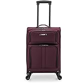 U.S. Traveler Anzio Softside Expandable Spinner Luggage, Burgundy, Carry-on 22-Inch