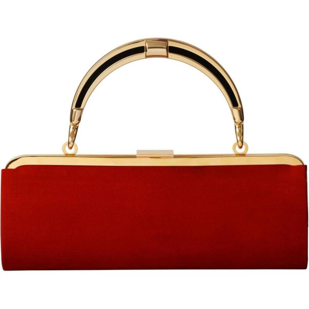 red suede evening bag