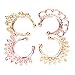 LIGONG Nose Ring Septum Piercing Jewelry,12Pieces Faux Fake Septum Nose Ring for Women Non Piercing Jewelry Clip On Body Piercing White/Gold/Silver/Rose Gold- Gift Choice