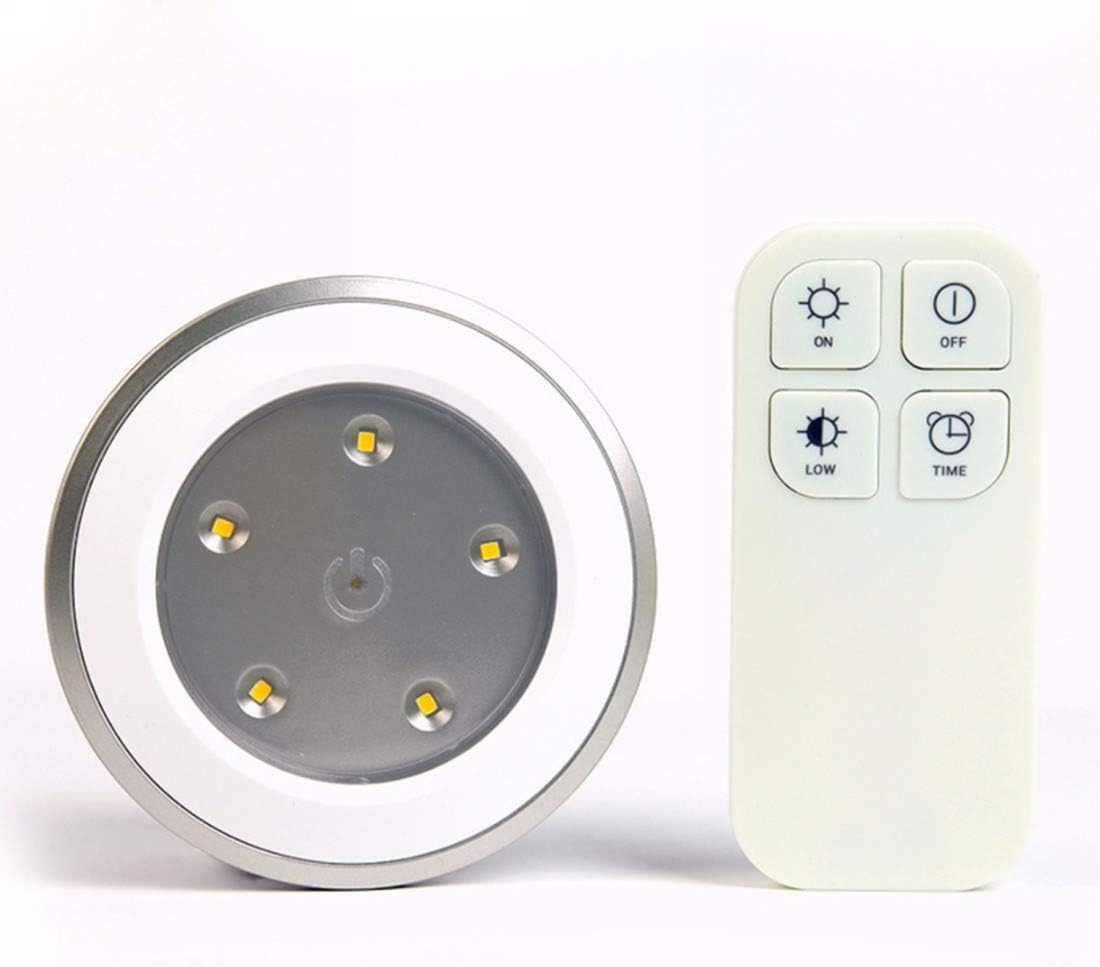 REDGO Wireless Remote Control Light 5 LED Bedside Lamp, Stick On Tap Light Touch Light, Decorative Closets Cabinet Storage Attics Lighting Lamps Cordless Battery-Powered LED