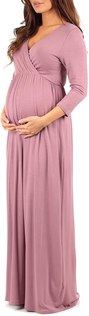 Wrapped Ruched Maternity Dress at  Women’s Clothing store