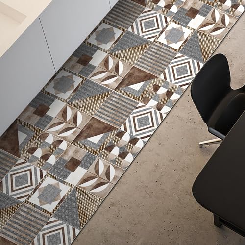 CREARREDA Vinyl Kitchen and Bathroom Rug, Non-Slip Washable, Modern Italian Design, Waterproof, Decorative, Durable, Easy Cleaning, Stain-resistant, Hygienic, Made in Italy