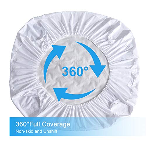 DOWNCOOL Waterproof Mattress Protector Cover,Ultra Soft Breathable Fitted Bamboo Mattress Protector, Anti-Wrinkle,Hypoallergenic&Vinyl Free (Queen) - Thumbnail 6