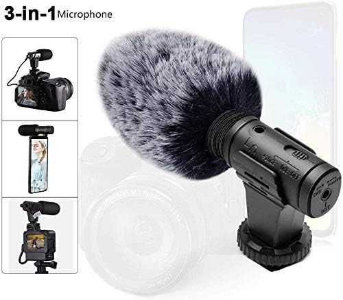 Yangers Camera External Microphone Interview Video Recording for Nikon Canon DSLR GoPro Cellphone