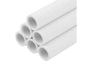 CKVIHAV 6Pcs 1/2 Inch PVC Pipe 17" Long Sch40 Industrial Pipes for Home DIY, Greenhouse, Garden, Farm, Workshop, Furniture Grade, White (0.50" x 17"L)