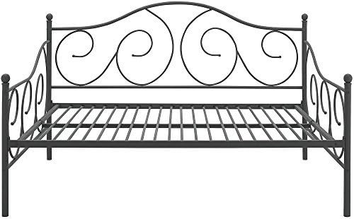 VTA Full Size Metal Daybed, Multiple Colors, The sturdily constructed full-size daybed features metal slats and supporting legs for added support and comfort. Contemporary design, Finial detailing.