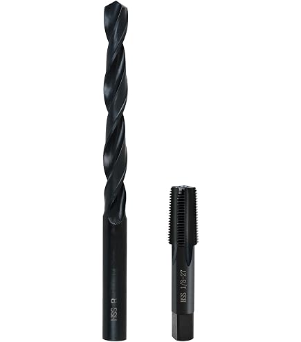 Uxcell Tap And Drill Bit Set – M6 X 1 Straight Flute Thread Tap + 5.0mm Twist Drill Bit, Black Oxide HSS-6542 For Metalworking & Tapping
