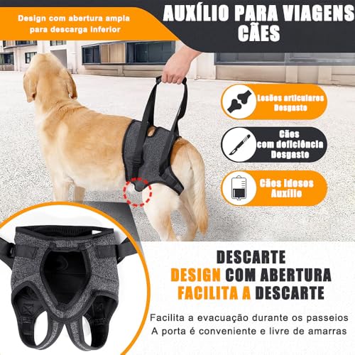 Suporte Auxiliar com Alça, para Cachorros, Respirável e confortável, Tecido macio, para Cachorro Cães Cão Displasia Deficiente, com Dificuldade Para Andar Pernas Traseiras