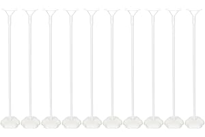 INOOMP Balloon Stand Kit Easy to Assemble with Plastic Bases 10 Sets for Party Table Centerpieces