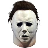 VitalBloom Halloween Horror Mask, White, Full Head with Black Hair | Halloween Horror Mask, White, scary mask