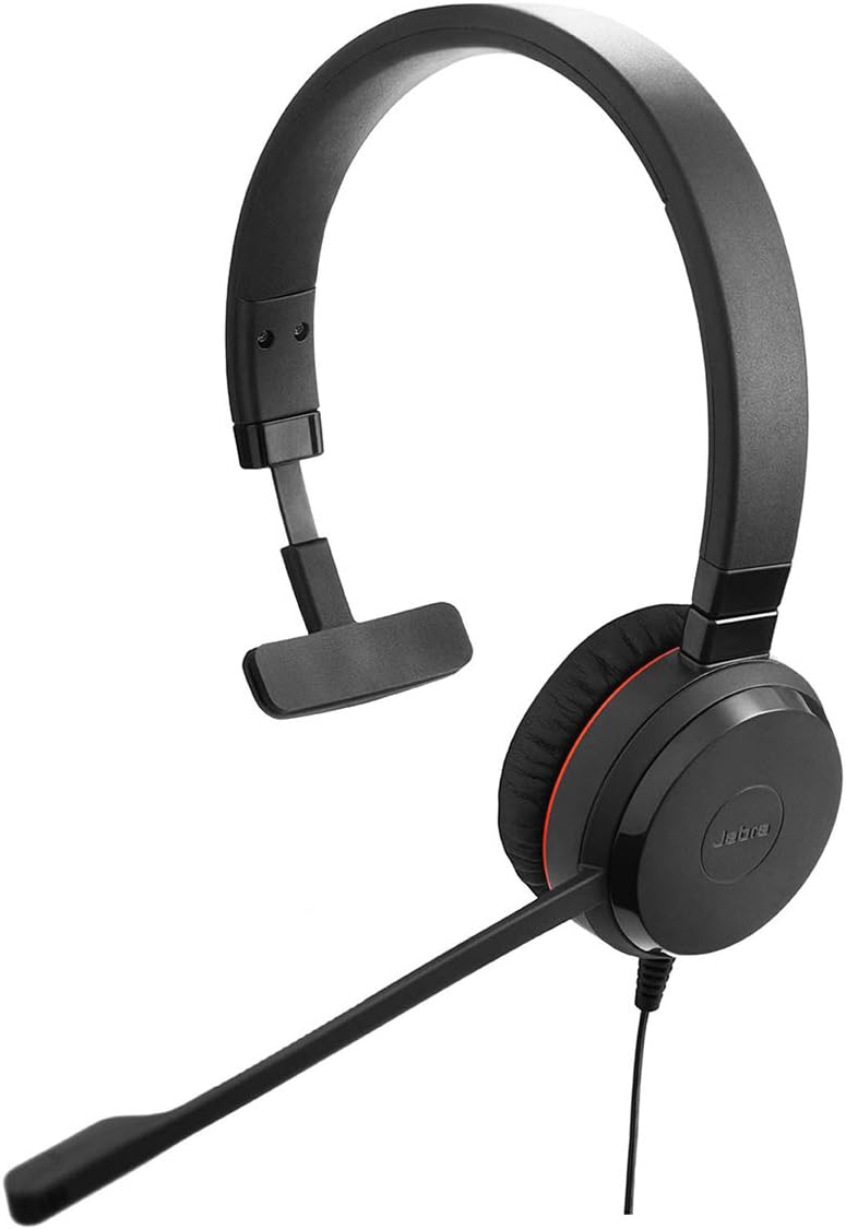 Jabra Evolve 20 UC Mono Headset, Unified Communications Headphones for VoIP Softphone with Passive Noise Cancellation