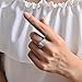 NEWBARK Gorgeous 18k White Gold Plated Band Women's Ring Sets With Princess Cut 1.25ct CZ Diamond For Wedding, Engagement, Anniversary, Party, Daily Size 5.5 / 6 / 6.5 / 8 / 9 / 10 / 11