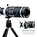 lanzuk RR-12-26-1 Phone Lens 18X Telephoto Lens High Definition Flexible Tripod Universal Clip for iPhone Samsung Most Smartphone (Black)