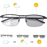 MIRYEA Photochromic Progressive Multifocus Reading Glasses Anti UV Sun Readers Blue Light Blocking Sunglasses for Men Women