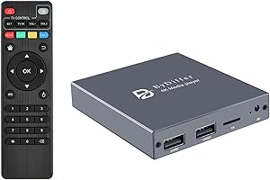 FNETIC 4K Digital Media Player, TV MP4 Video Player with HDMI/Optical/AV Output, Digital Signage Mini HD Media Players for USB Drive/Micro SD Card, Auto Playback, H.265/HEVC